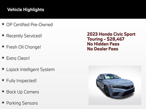 Used 2023 Honda Civic Sport Touring image 2