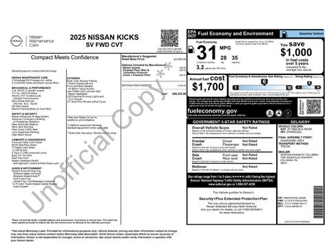 Certified 2025 Nissan Kicks SV FWD image 46