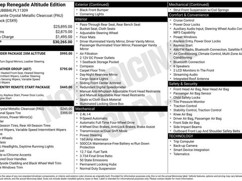 Used 2020 Jeep Renegade Altitude image 3