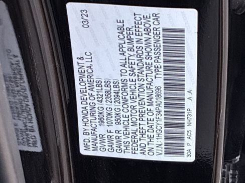 Certified 2023 Honda Accord EX image 39