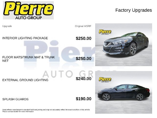 Used 2017 Nissan Maxima 3.5 SL w/ Interior Lighting Package FWD image 9