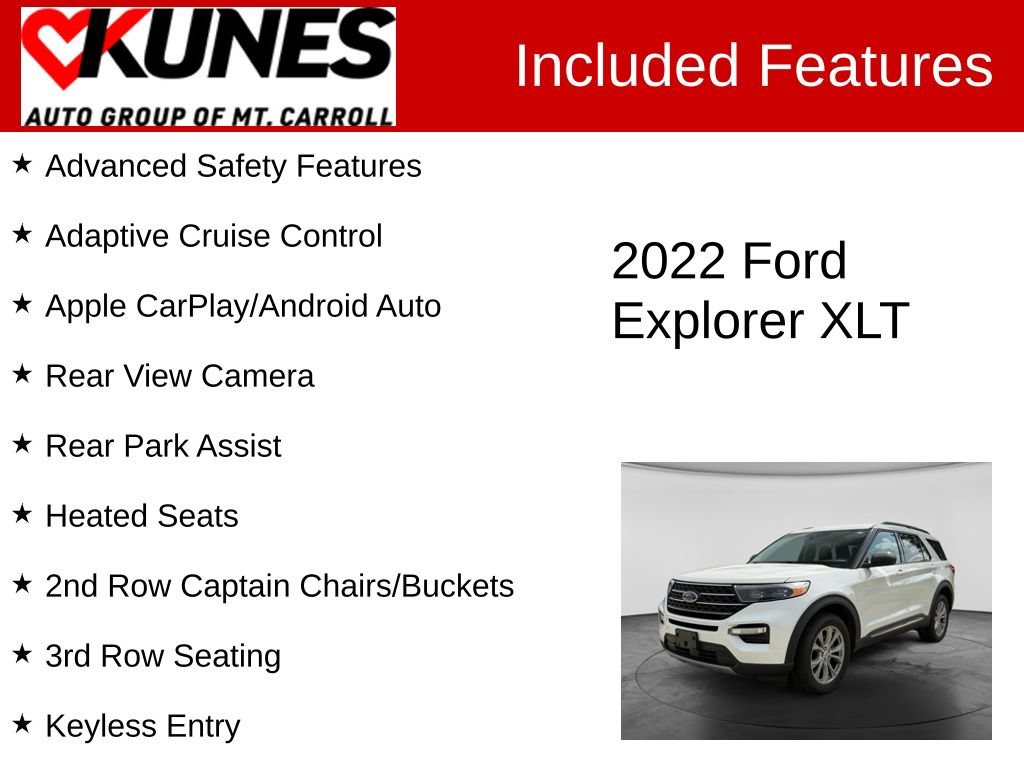 Used 2022 Ford Explorer XLT w/ Equipment Group 202A AWD/4WD image 3