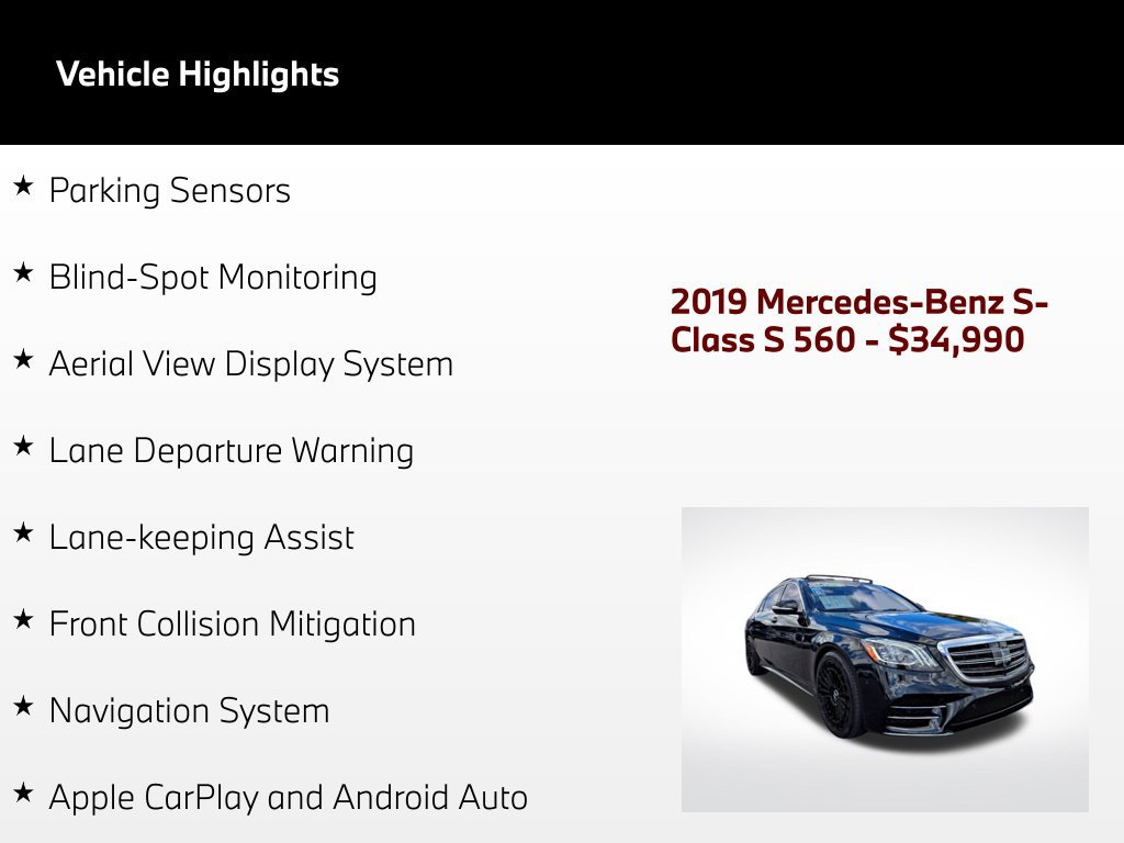 Used 2019 Mercedes-Benz S 560 4MATIC Sedan image 77