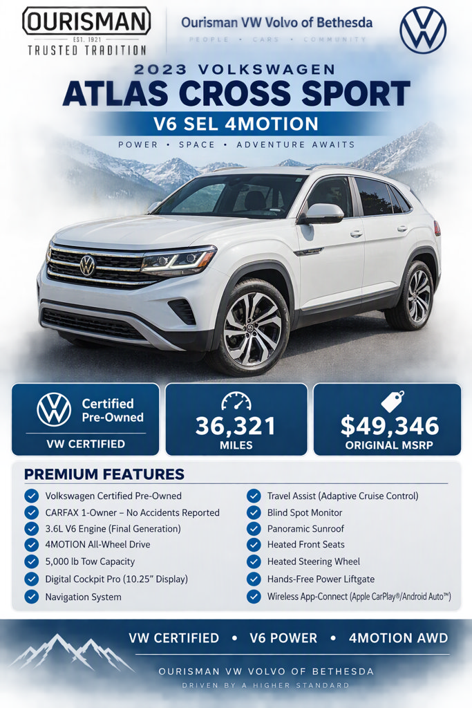 Certified 2023 Volkswagen Atlas Cross Sport SEL AWD/4WD image 2