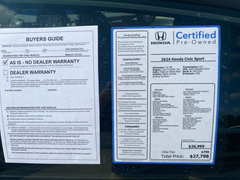 Certified 2024 Honda Civic Sport image 37