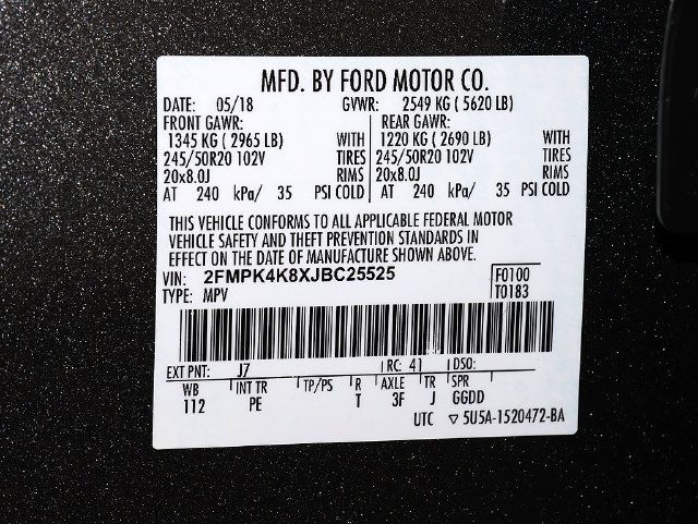 Used 2018 Ford Edge Titanium w/ Equipment Group 302A AWD/4WD image 40