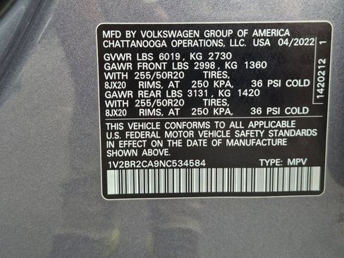 Used 2022 Volkswagen Atlas SEL AWD/4WD image 25