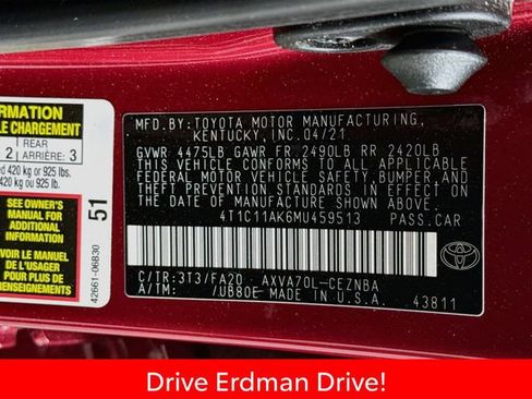 Certified 2021 Toyota Camry LE FWD image 32