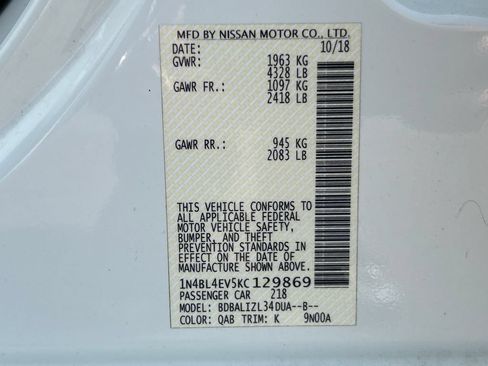 Used 2019 Nissan Altima 2.5 SL FWD image 33
