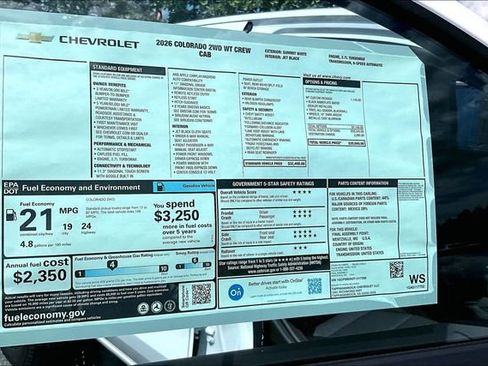 New 2026 Chevrolet Colorado W/T w/ WT Custom Package image 12