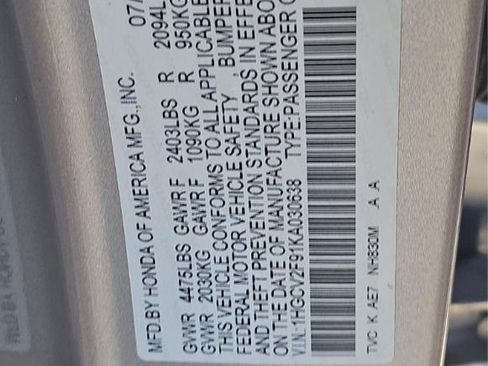 Used 2019 Honda Accord Touring image 9