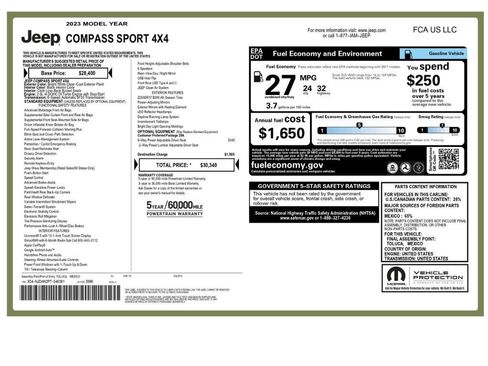 Used 2023 Jeep Compass Sport AWD/4WD image 2