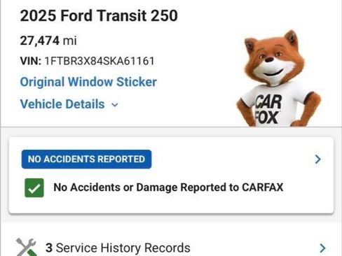 Used 2025 Ford Transit 250 148 High Roof Extended w/ Load Area Protection Package RWD image 5