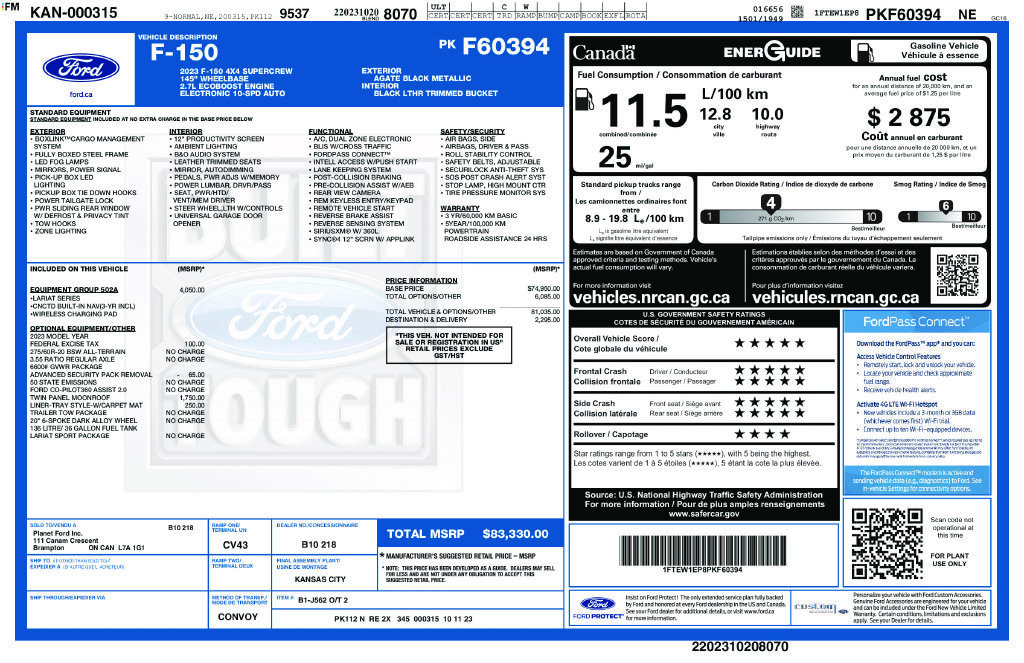 Used 2023 Ford F150 Lariat w/ Equipment Group 502A High AWD/4WD image 35