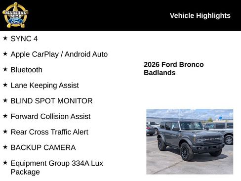 New 2026 Ford Bronco Badlands AWD/4WD image 2