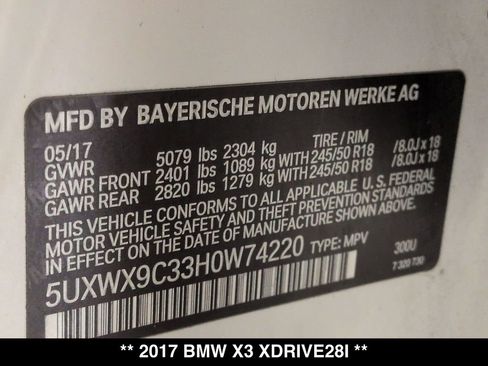 Used 2017 BMW X3 xDrive28i AWD/4WD image 28