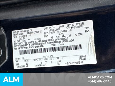 Used 2016 Ford F150 Lariat w/ Equipment Group 501A Mid image 36