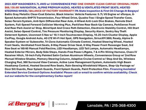 Used 2023 Jeep Wagoneer 4WD w/ Convenience Group I image 2