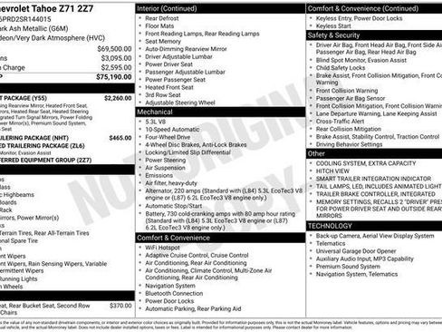 Used 2025 Chevrolet Tahoe Z71 w/ Comfort Package AWD/4WD image 3