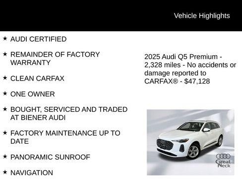Certified 2025 Audi Q5 Premium w/ Convenience Package image 9