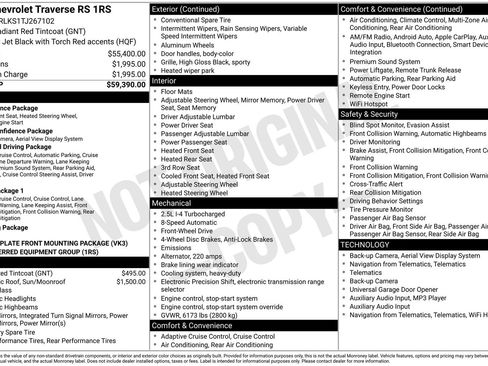 New 2026 Chevrolet Traverse RS FWD image 26