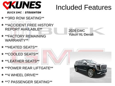 New 2026 GMC Yukon XL Denali w/ Sun & Power Step Package AWD/4WD image 3