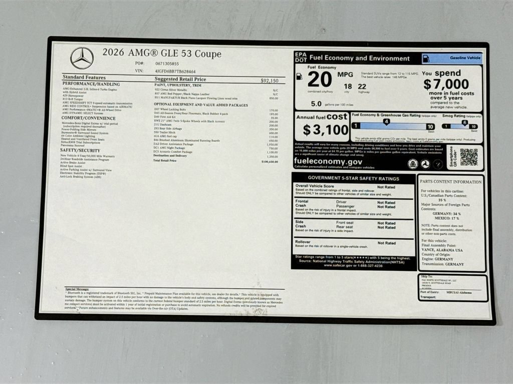 New 2026 Mercedes-Benz GLE 53 AMG 4MATIC Coupe image 9