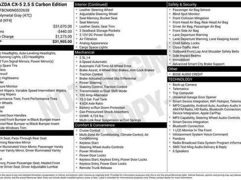 Used 2022 MAZDA CX-5 Carbon Edition AWD/4WD image 2