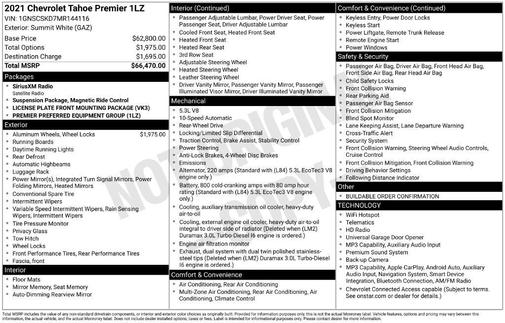 Certified 2021 Chevrolet Tahoe Premier RWD image 4