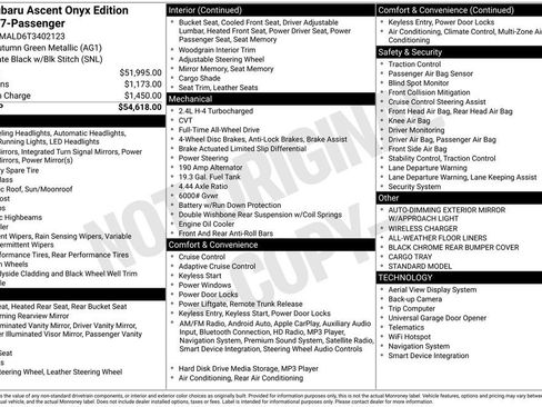 New 2026 Subaru Ascent Bronze Edition image 36