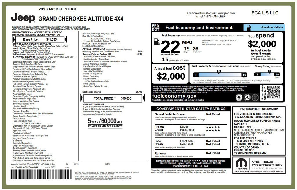 Used 2023 Jeep Grand Cherokee Altitude AWD/4WD image 27