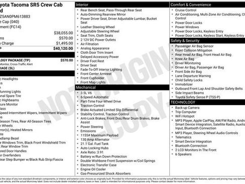 Used 2023 Toyota Tacoma SR5 w/ Technology Package AWD/4WD image 36