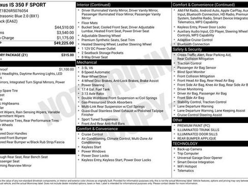 Used 2024 Lexus IS 350 F Sport w/ Accessory Package RWD image 4