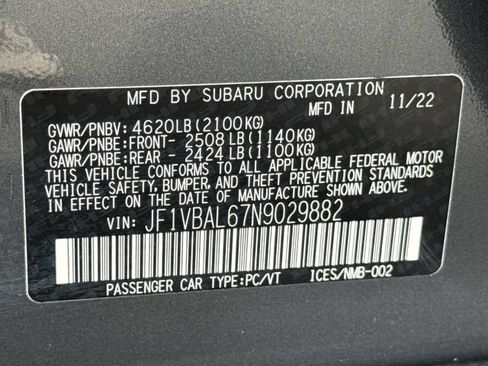 Used 2022 Subaru WRX Limited AWD/4WD image 17