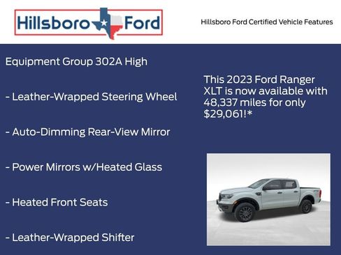 Certified 2023 Ford Ranger XLT w/ Equipment Group 302A High image 9