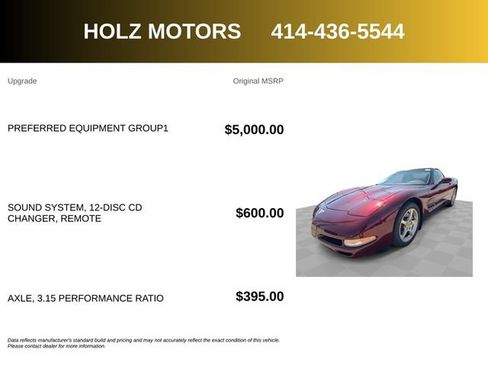 Used 2003 Chevrolet Corvette Convertible w/ Preferred Equipment Group1 RWD image 5