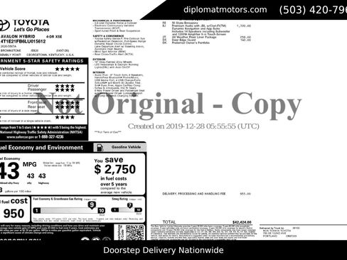Used 2020 Toyota Avalon XSE w/ All Weather Liner Package FWD image 2