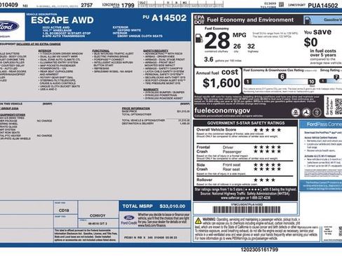 Used 2023 Ford Escape Active AWD/4WD image 41