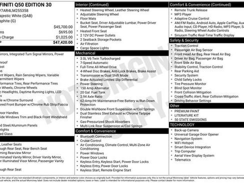 Used 2020 INFINITI Q50 Edition 30 image 13