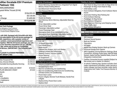 Used 2021 Cadillac Escalade ESV Premium Luxury Platinum AWD/4WD image 38