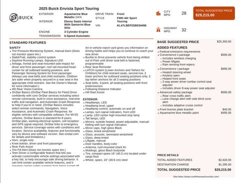 Used 2025 Buick Envista Sport Touring w/ Convenience I Package FWD image 3