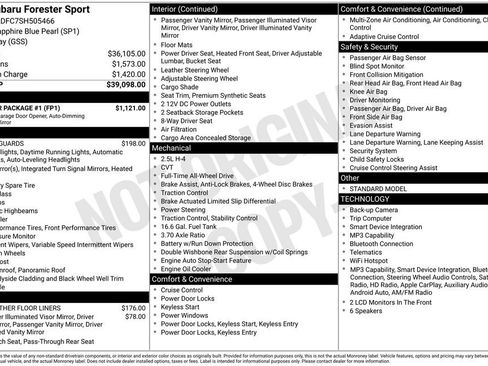 Used 2025 Subaru Forester Sport w/ Popular Package #1 AWD/4WD image 5
