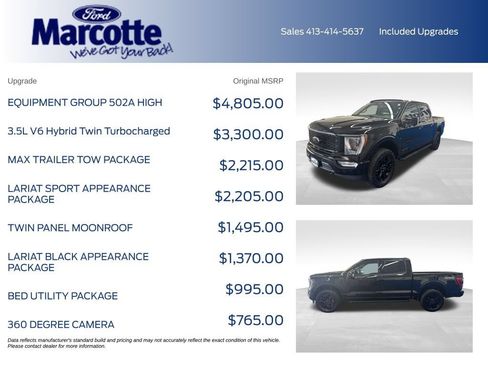 Used 2023 Ford F150 Lariat w/ Equipment Group 502A High AWD/4WD image 4