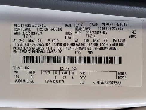 Used 2018 Ford Escape SEL w/ Ford Safe & Smart Package AWD/4WD image 33