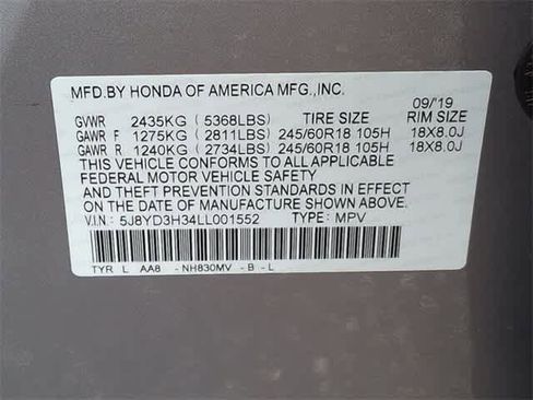 Certified 2020 Acura MDX FWD image 38