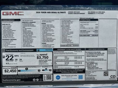 New 2026 GMC Yukon Denali Ultimate AWD/4WD image 21