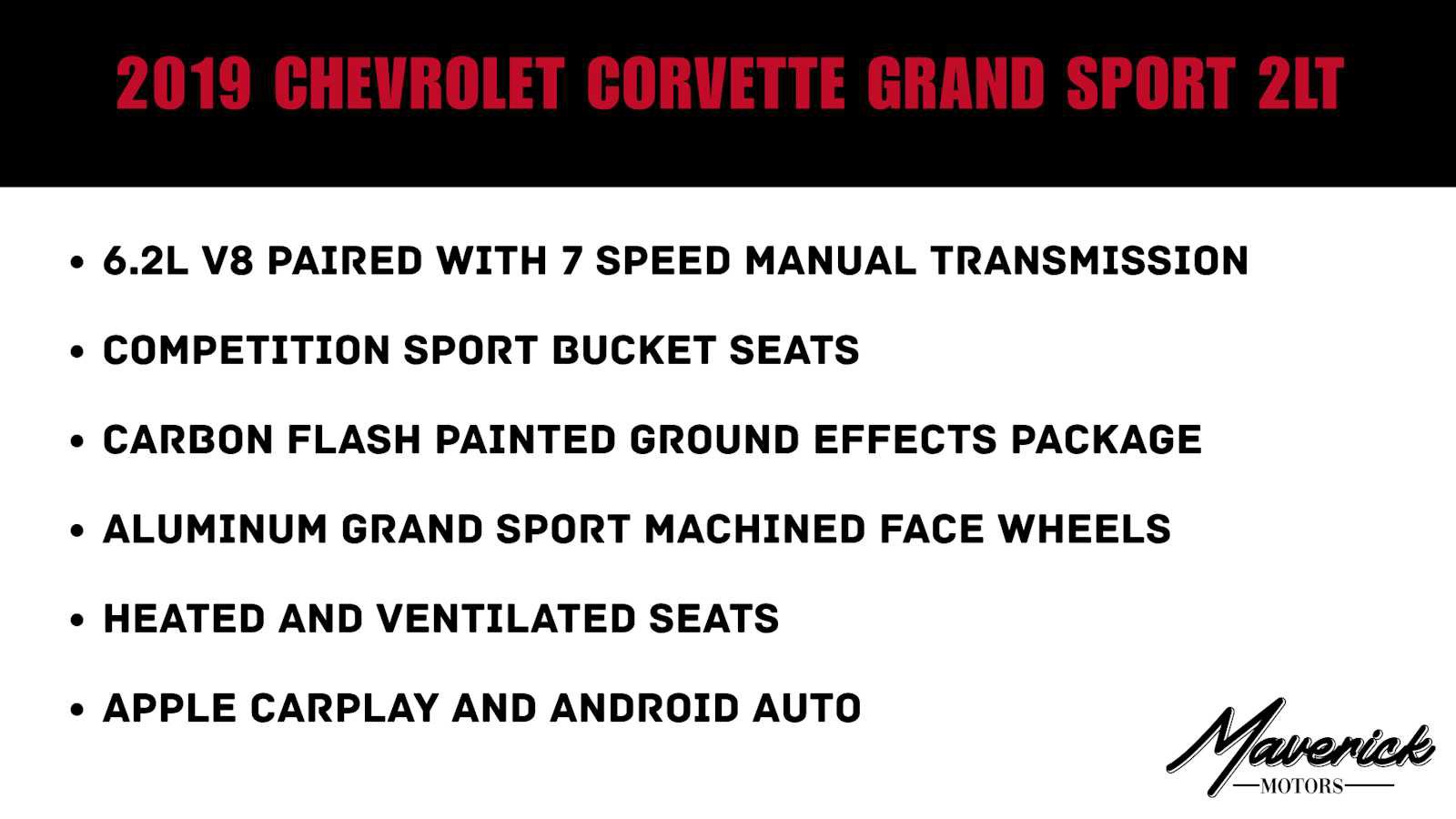 Used 2019 Chevrolet Corvette Grand Sport RWD image 2