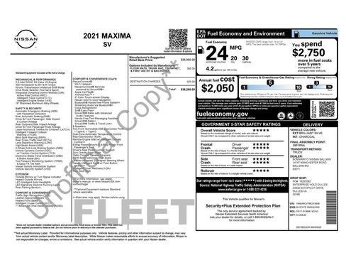 Used 2021 Nissan Maxima 3.5 SV w/ Floor Mat Group image 42