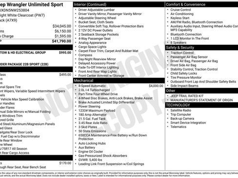 Used 2022 Jeep Wrangler Unlimited Sport AWD/4WD image 10