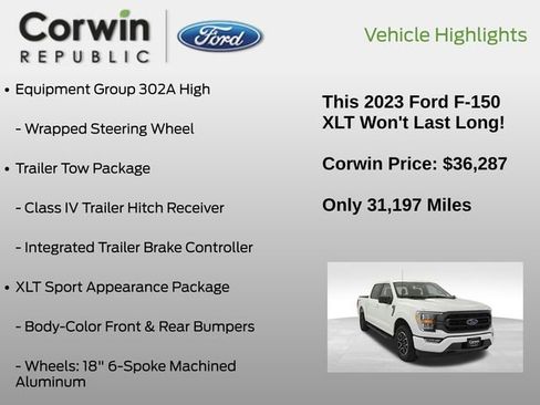 Certified 2023 Ford F150 XLT w/ Equipment Group 302A High image 20